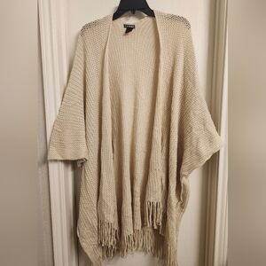 Steve Madden Elegant Cream Knit Poncho Sweater